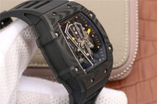 Replica Richard Mille RM027-03 Full Black Carbon Skeleton Dial Black Rubber Strap 6T51 - Image 7
