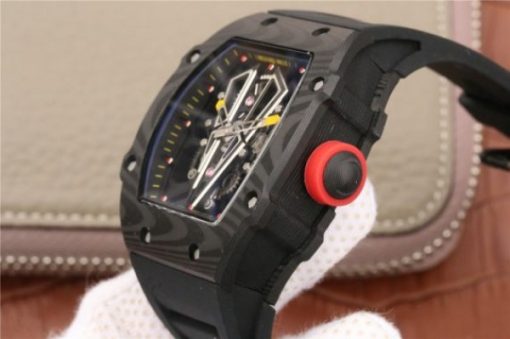 Replica Richard Mille RM027-03 Full Black Carbon Skeleton Dial Black Rubber Strap 6T51 - Image 8