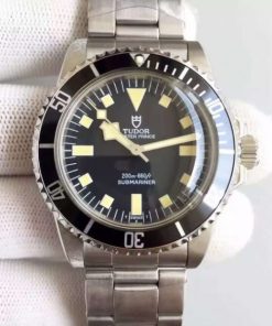 Replica Tudor Submariner SS Black Dial SS Bracelet A2824
