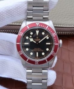 Replica Tudor Heritage 2016 Black Bay Shield ZF Red SS Bracelet A2824
