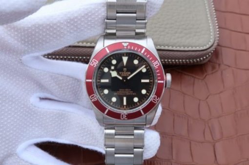 Replica Tudor Heritage 2016 Black Bay Shield ZF Red SS Bracelet A2824