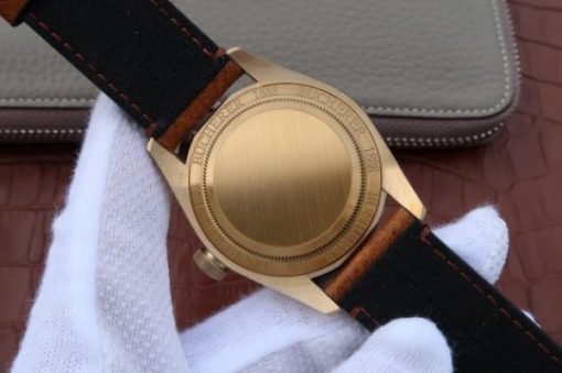 Replica Tudor Heritage Black Bay Bronze Blue ZF Aged Brown Leather Strap A2824 - Image 6