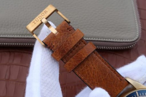 Replica Tudor Heritage Black Bay Bronze Blue ZF Aged Brown Leather Strap A2824 - Image 7