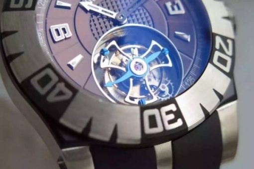 Replica Roger Dubuis  Tourbillion SS Brown Dial Black Rubber Strap - Image 3