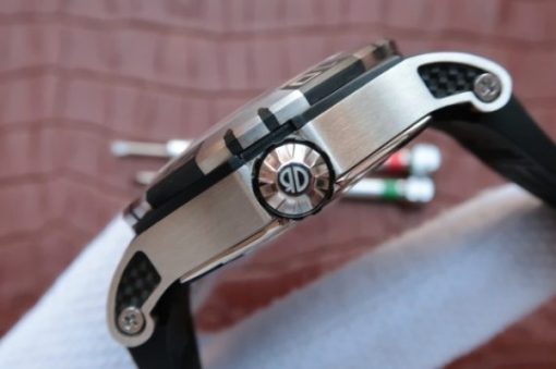 Replica Roger Dubuis Tourbillion SS White Dial Black Rubber Strap - Image 4