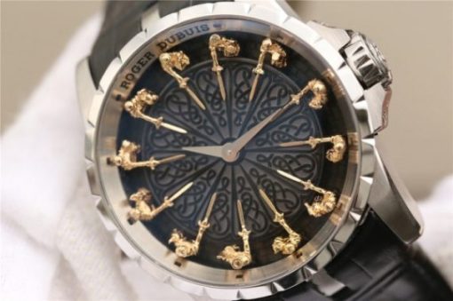 Replica Roger Dubuis Excalibur Knights of the Round Table II SS Black Dial Leather Strap MIYOTA 6T15 - Image 3