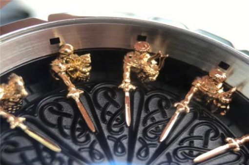 Replica Roger Dubuis Excalibur Knights of the Round Table II SS Black Dial Leather Strap MIYOTA 6T15 - Image 6