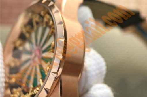 Replica Roger Dubuis Excalibur Knights of the Round Table II RG Checkerboard Dial Leather Strap MIYOTA 6T15 - Image 10
