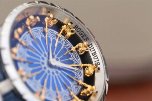 Replica Roger Dubuis Excalibur Knights of the Round Table II SS Blue Dial Leather Strap MIYOTA 6T15 - Image 4