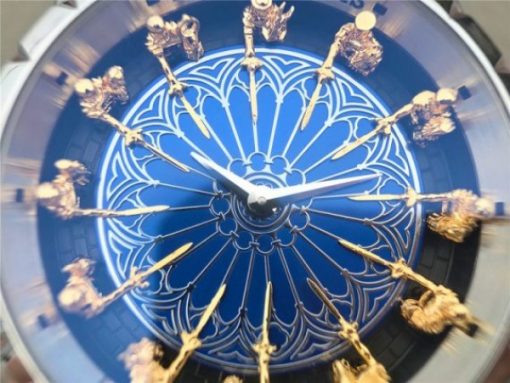 Replica Roger Dubuis Excalibur Knights of the Round Table II SS Blue Dial Leather Strap MIYOTA 6T15 - Image 8