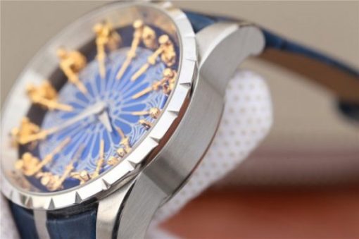 Replica Roger Dubuis Excalibur Knights of the Round Table II SS Blue Dial Leather Strap MIYOTA 6T15 - Image 9