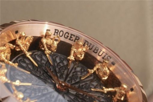 Replica Roger Dubuis Excalibur Knights of the Round Table II RG Black Dial Leather Strap MIYOTA 6T15 - Image 4