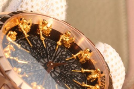 Replica Roger Dubuis Excalibur Knights of the Round Table II RG Black Dial Leather Strap MIYOTA 6T15 - Image 6
