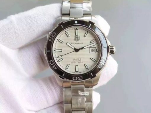 Replica Tag Heuer Aquaracer Calibre 5 SS White Dial SS Bracelet A2824