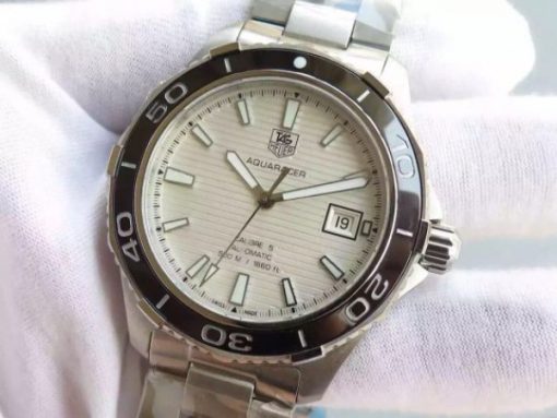 Replica Tag Heuer Aquaracer Calibre 5 SS White Dial SS Bracelet A2824 - Image 2