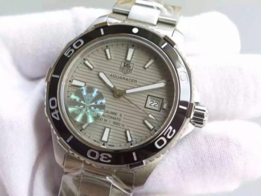 Replica Tag Heuer Aquaracer Calibre 5 SS Gray Dial SS Bracelet A2824 - Image 2