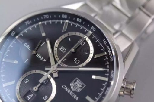 Replica Tag Heuer Carrera CAL1887 Chronograph SS Black Dial SS Bracelet CAL1887 - Image 3