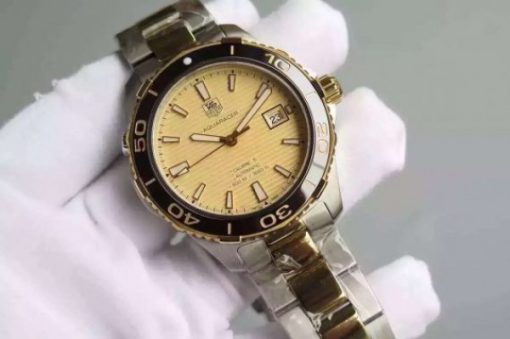 Replica Tag Heuer Aquaracer Calibre 5 SS/YG Yellow Gold Dial SS/YG Bracelet A2824 - Image 3
