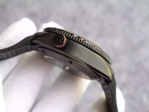 Replica Tag Heuer Grand Carrera Calibre 36 PVD 43mm Black Dial Black Rubber Strap A7750 - Image 6