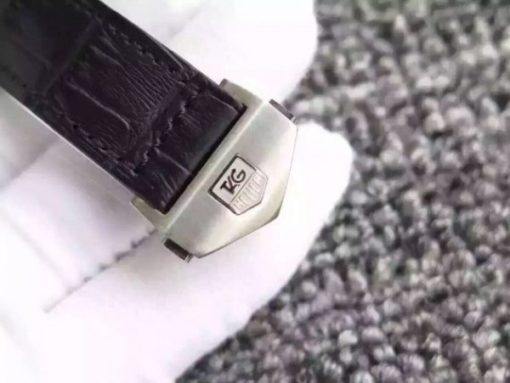 Replica Tag Heuer Pendulum  Tourbillon Black Dial Black Leather Strap - Image 7