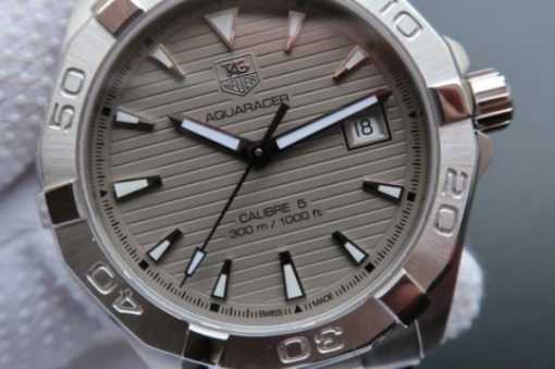 Replica Tag Heuer Aquaracer Calibre 5 300M SS Gray Dial SS Bracelet A2824 - Image 3