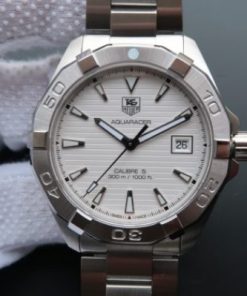 Replica Tag Heuer Aquaracer Calibre 5 300M SS White Dial SS Bracelet A2824