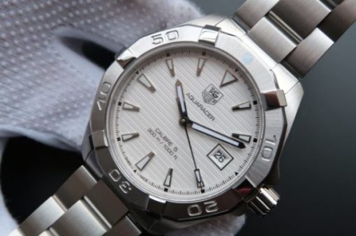 Replica Tag Heuer Aquaracer Calibre 5 300M SS White Dial SS Bracelet A2824 - Image 2