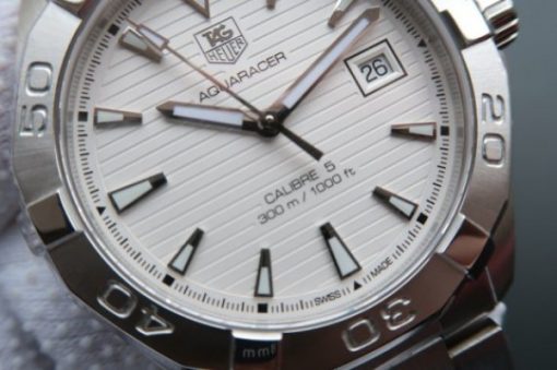 Replica Tag Heuer Aquaracer Calibre 5 300M SS White Dial SS Bracelet A2824 - Image 3