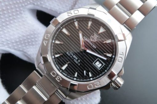 Replica Tag Heuer Aquaracer Calibre 5 300M SS Black Dial SS Bracelet A2824 - Image 2