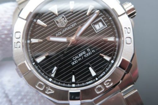 Replica Tag Heuer Aquaracer Calibre 5 300M SS Black Dial SS Bracelet A2824 - Image 3