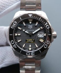 Replica Tag Heuer Aquaracer Calibre 5 300M SS Black Dial/Bezel SS Bracelet A2824