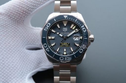 Replica Tag Heuer Aquaracer Calibre 5 300M SS Blue Dial/Bezel SS Bracelet A2824