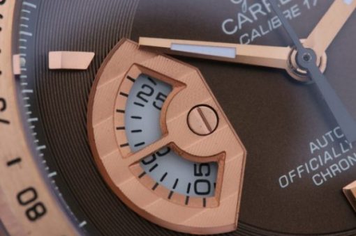 Replica Tag Heuer Grand Carrera Chronograph Rose Gold Calibre 17 Brown Dial A7750 - Image 3
