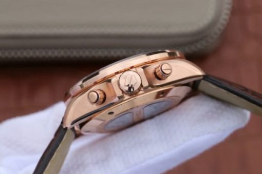 Replica Tag Heuer Grand Carrera Chronograph Rose Gold Calibre 17 White Dial A7750 - Image 4