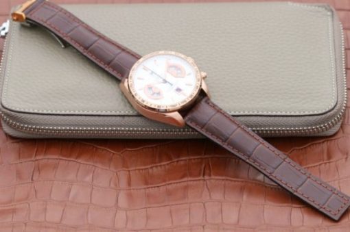 Replica Tag Heuer Grand Carrera Chronograph Rose Gold Calibre 17 White Dial A7750 - Image 8
