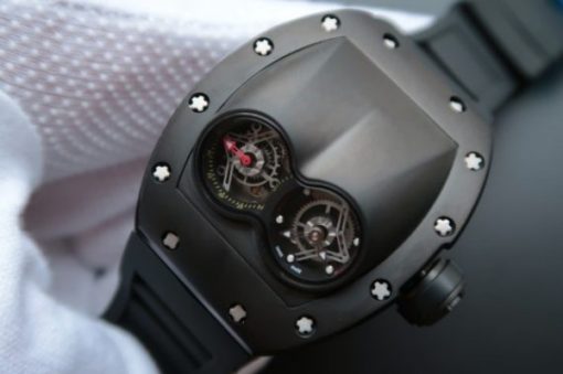 Replica Richard Mille RM053 PVD Fake Tourbillon Skeleton Dial Black Rubber Strap A2824 - Image 2
