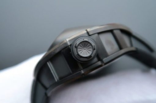 Replica Richard Mille RM053 PVD Fake Tourbillon Skeleton Dial Black Rubber Strap A2824 - Image 4