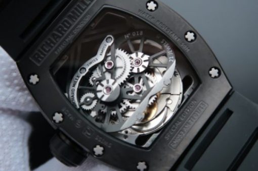Replica Richard Mille RM053 PVD Fake Tourbillon Skeleton Dial Black Rubber Strap A2824 - Image 6