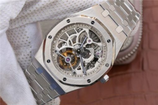 Replica Audemars Piguet Royal Oak Tourbillon Extra-Thin Openworked SS Skeleton Dial SS Bracelet - Image 2