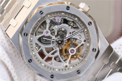 Replica Audemars Piguet Royal Oak Tourbillon Extra-Thin Openworked SS Skeleton Dial SS Bracelet - Image 3