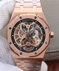 Replica Audemars Piguet Royal Oak Tourbillon Extra-Thin Openworked RG Skeleton Dial RG Bracelet