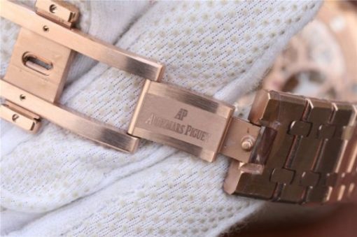 Replica Audemars Piguet Royal Oak Tourbillon Extra-Thin Openworked RG Skeleton Dial RG Bracelet - Image 7