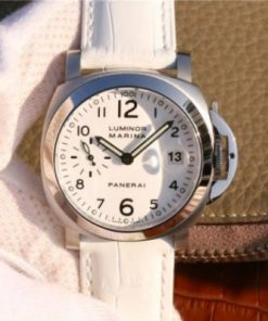 Replica Panerai PAM049 XF White Dial White Leather Strap A7750