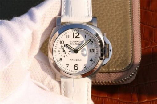 Replica Panerai PAM049 XF White Dial White Leather Strap A7750