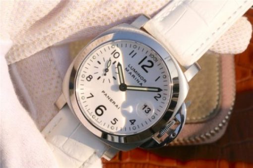 Replica Panerai PAM049 XF White Dial White Leather Strap A7750 - Image 2