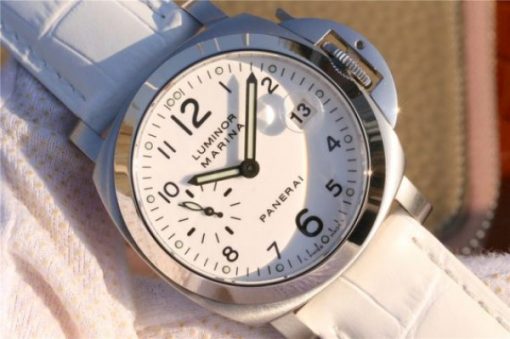 Replica Panerai PAM049 XF White Dial White Leather Strap A7750 - Image 3