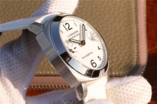 Replica Panerai PAM049 XF White Dial White Leather Strap A7750 - Image 4