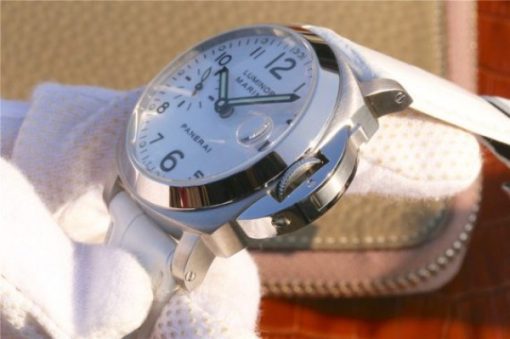 Replica Panerai PAM049 XF White Dial White Leather Strap A7750 - Image 5