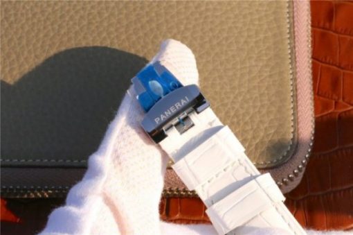 Replica Panerai PAM049 XF White Dial White Leather Strap A7750 - Image 7