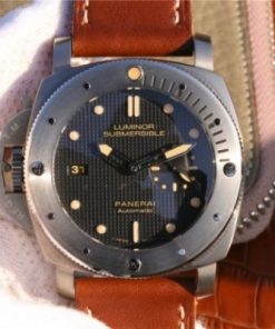 Replica Panerai PAM569 Titanium XF Brown Thick Leather Strap P9000